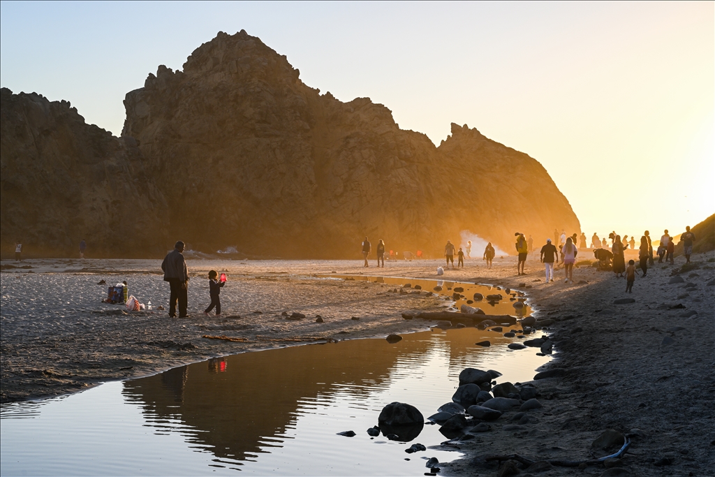 Pfeiffer Beach during sunset in California