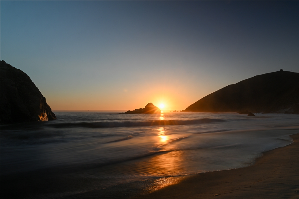 Pfeiffer Beach during sunset in California