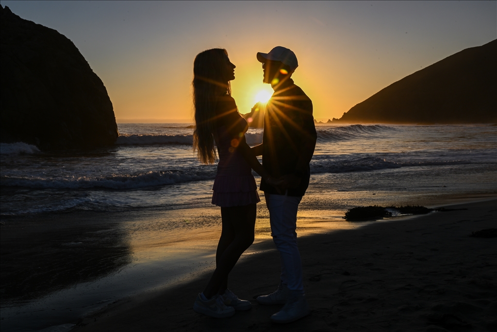 Pfeiffer Beach during sunset in California