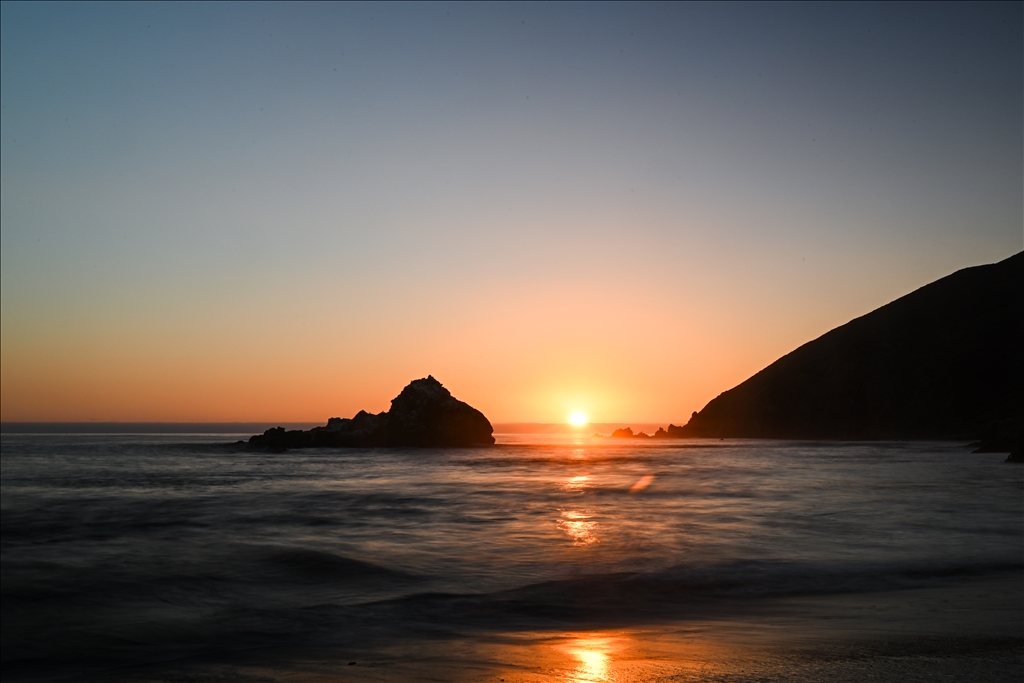 Pfeiffer Beach during sunset in California