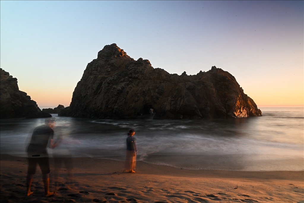 Pfeiffer Beach during sunset in California