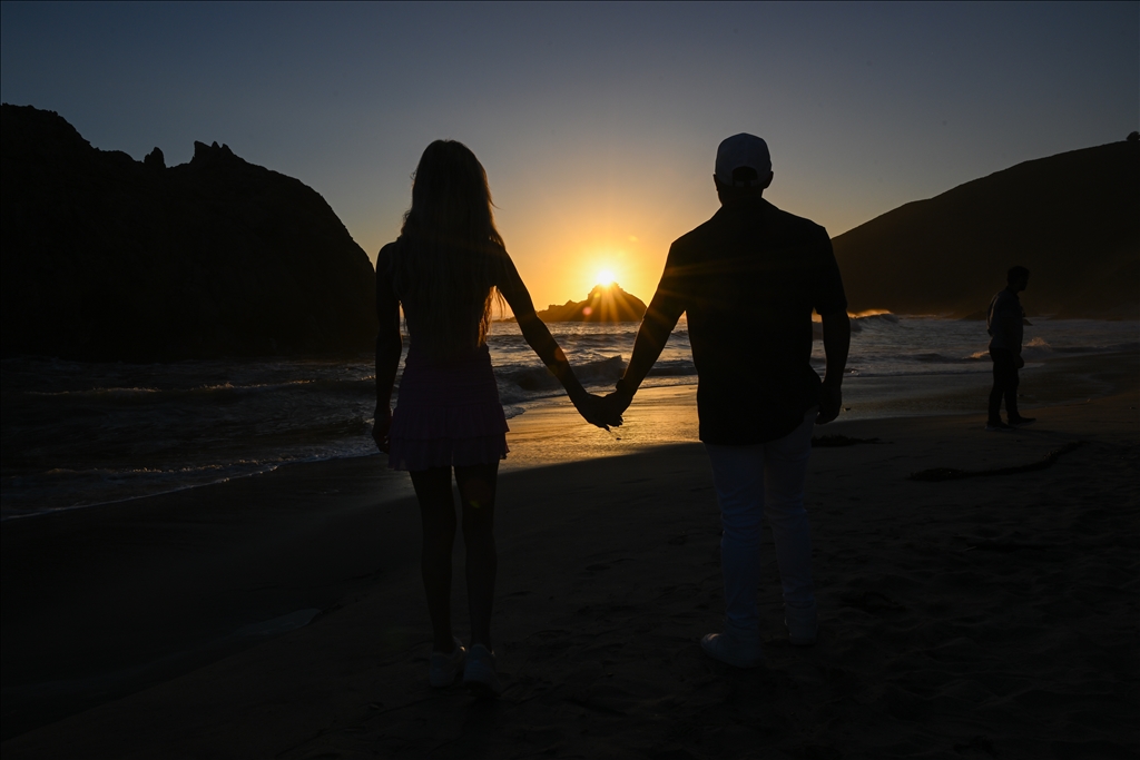 Pfeiffer Beach during sunset in California