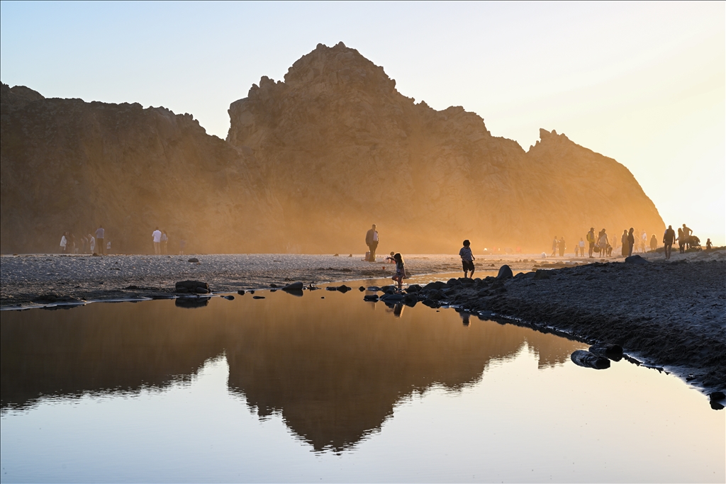 Pfeiffer Beach during sunset in California