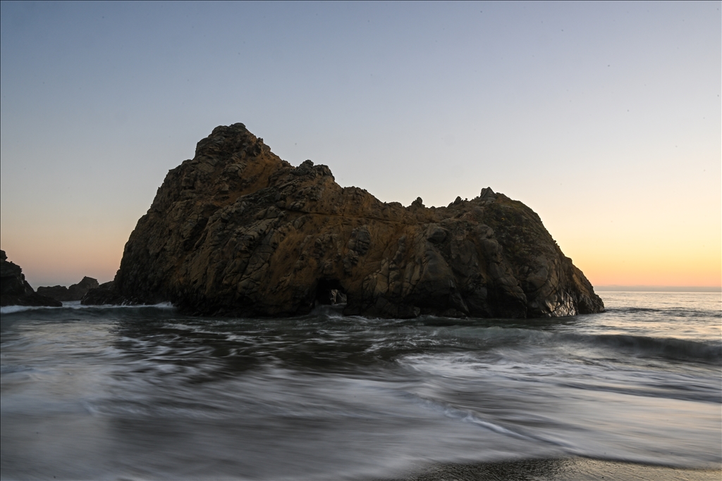 Pfeiffer Beach during sunset in California