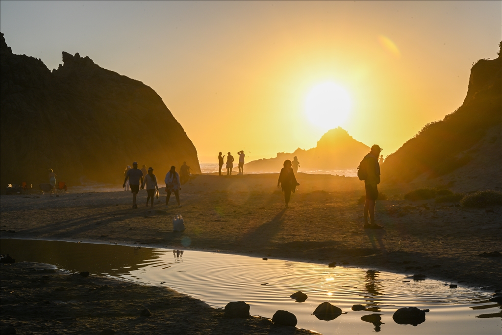 Pfeiffer Beach during sunset in California