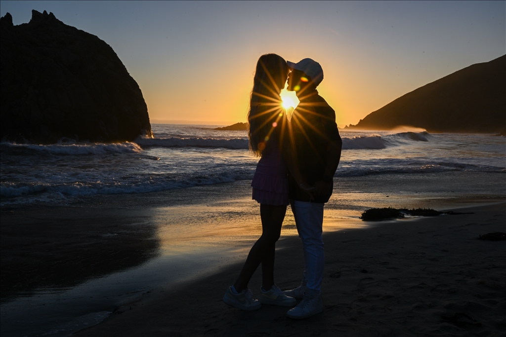 Pfeiffer Beach during sunset in California