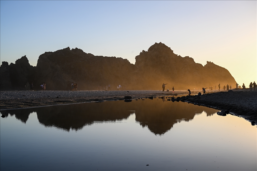 Pfeiffer Beach during sunset in California