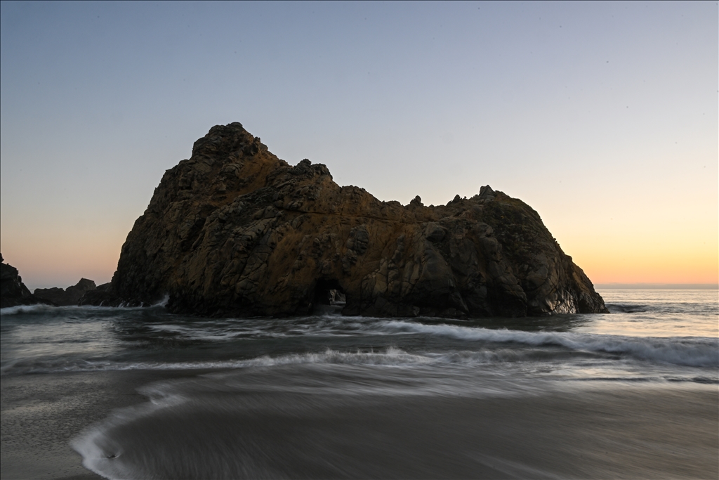 Pfeiffer Beach during sunset in California