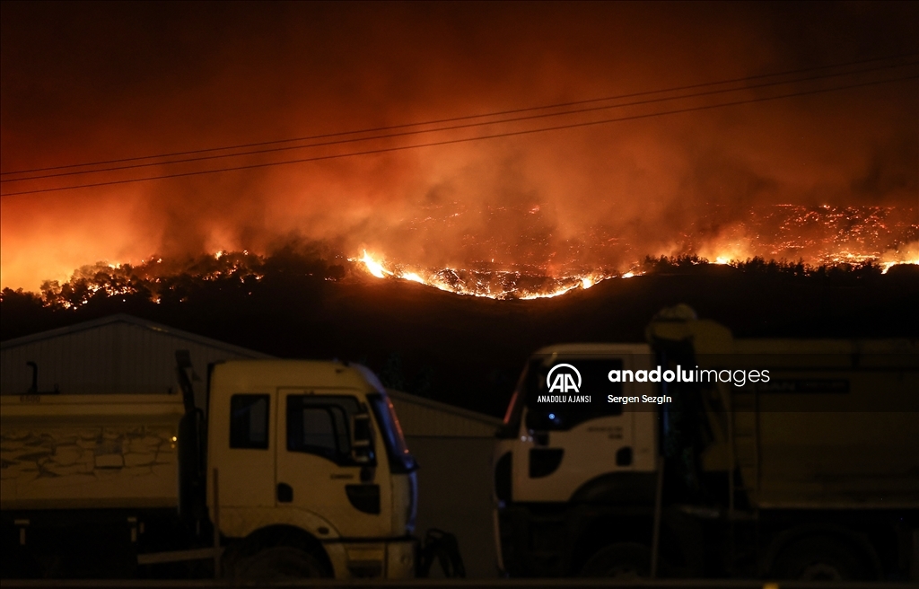 Çanakkale'de çıkan orman yangınına müdahale sürüyor