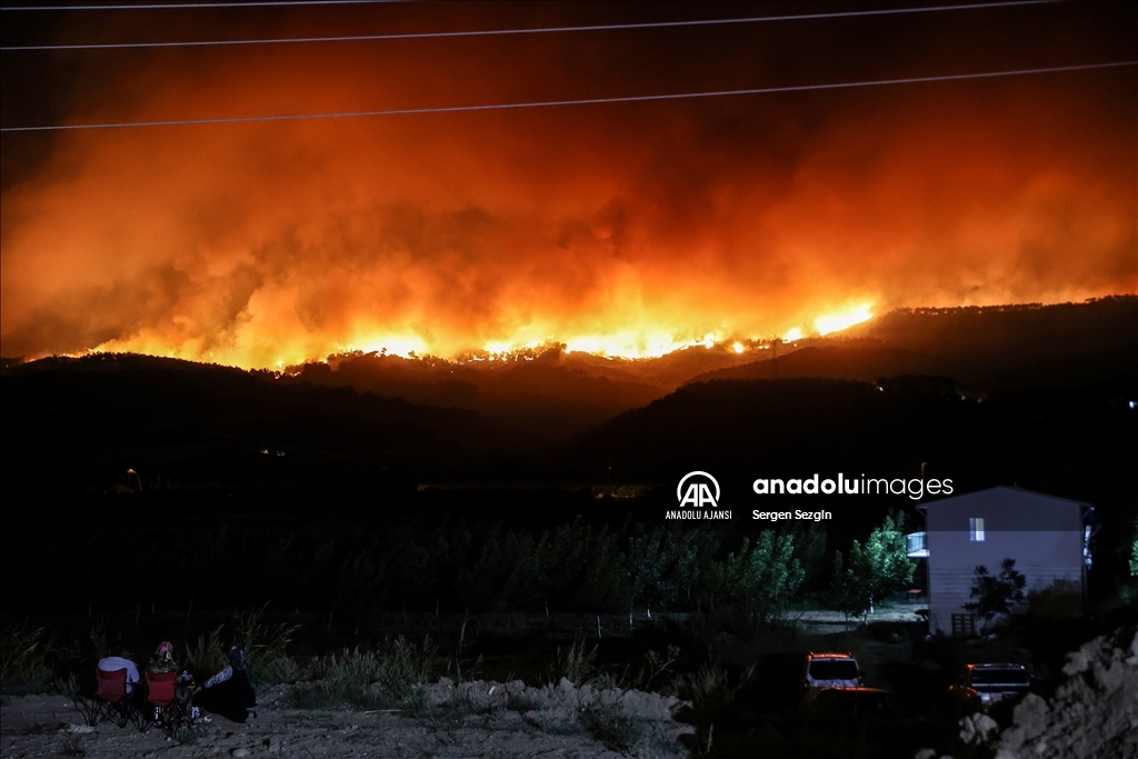Çanakkale'de çıkan orman yangınına müdahale sürüyor