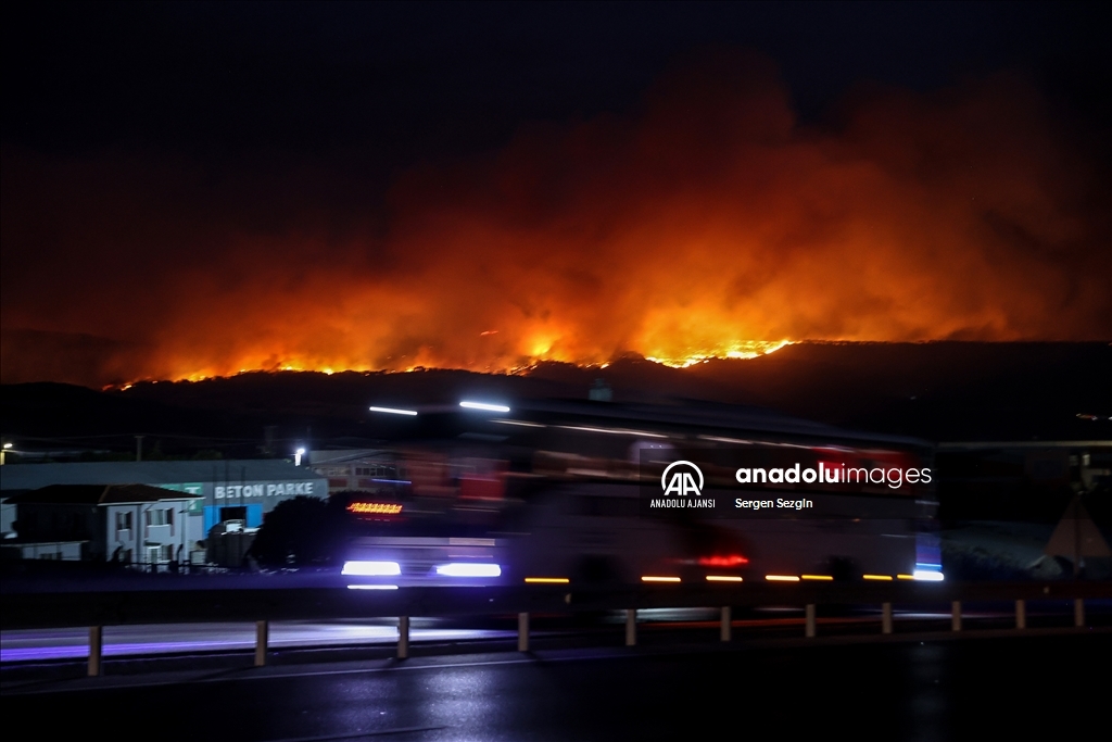 Çanakkale'de çıkan orman yangınına müdahale sürüyor