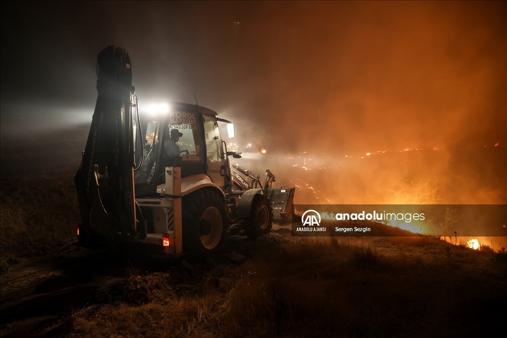 Çanakkale'de çıkan orman yangınına müdahale sürüyor