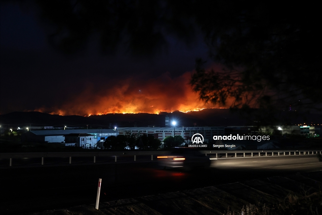 Çanakkale'de çıkan orman yangınına müdahale sürüyor