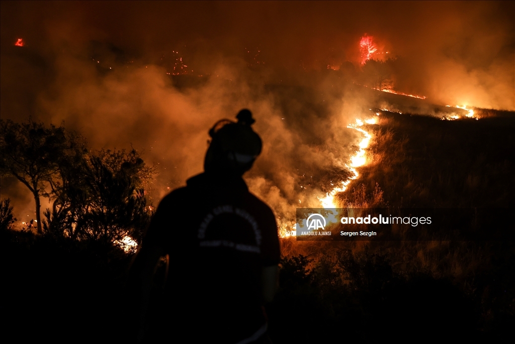 Çanakkale'de çıkan orman yangınına müdahale sürüyor