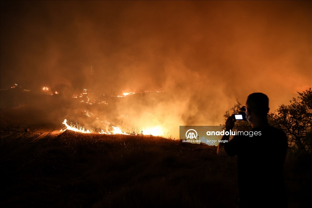 Çanakkale'de çıkan orman yangınına müdahale sürüyor