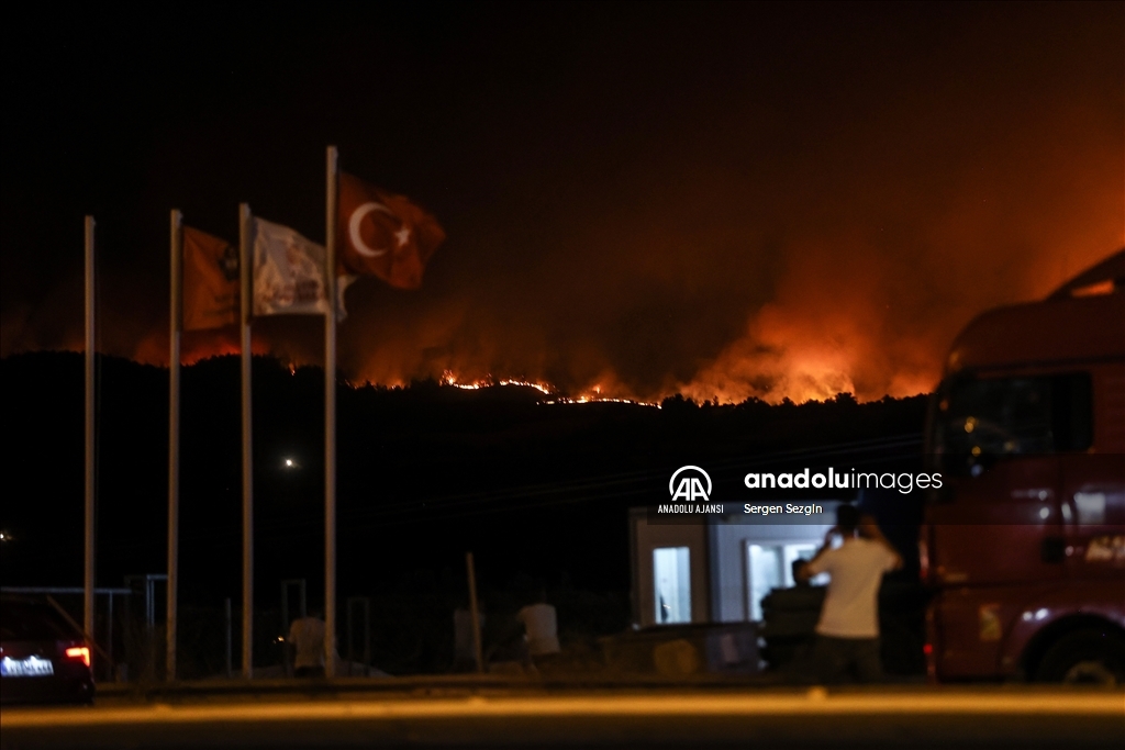 Çanakkale'de çıkan orman yangınına müdahale sürüyor