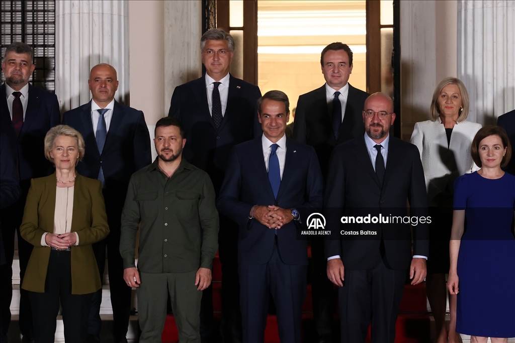 Greek PM Mitsotakis hosts dinner at Maximos Mansion in Athens