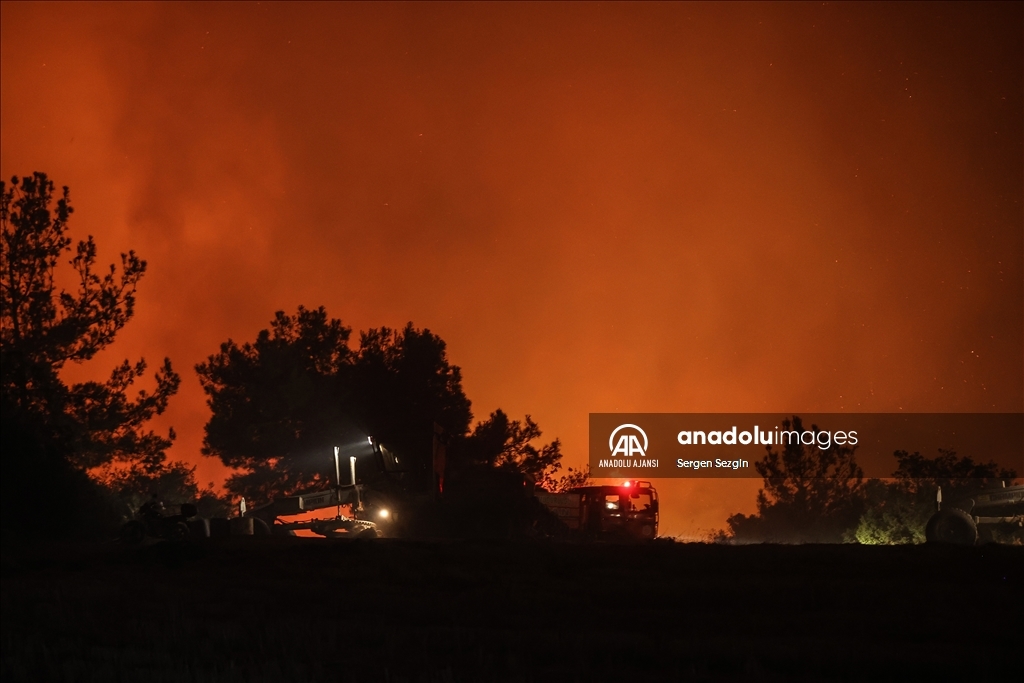 Çanakkale'de çıkan orman yangınına müdahale sürüyor