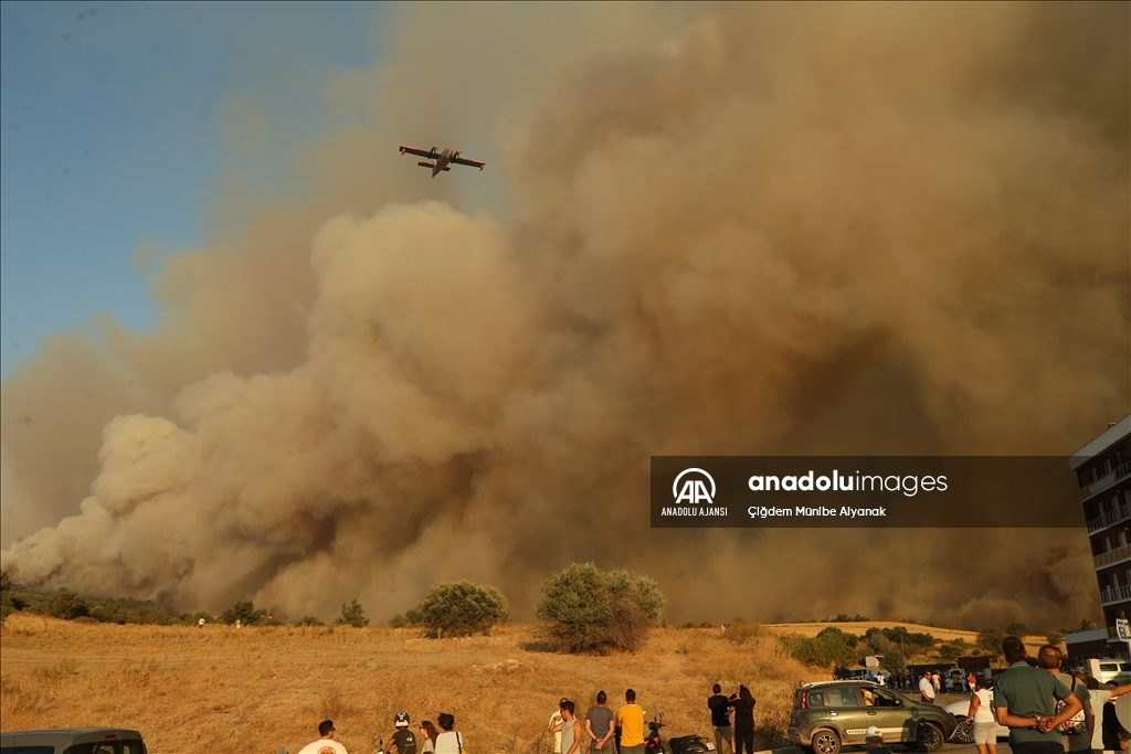 Çanakkale'de çıkan orman yangınına müdahale devam ediyor
