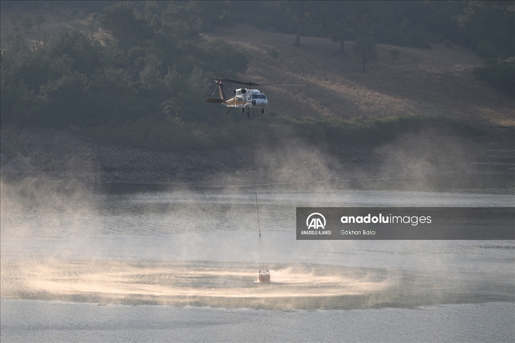 Çanakkale'de çıkan orman yangınına müdahale sürüyor