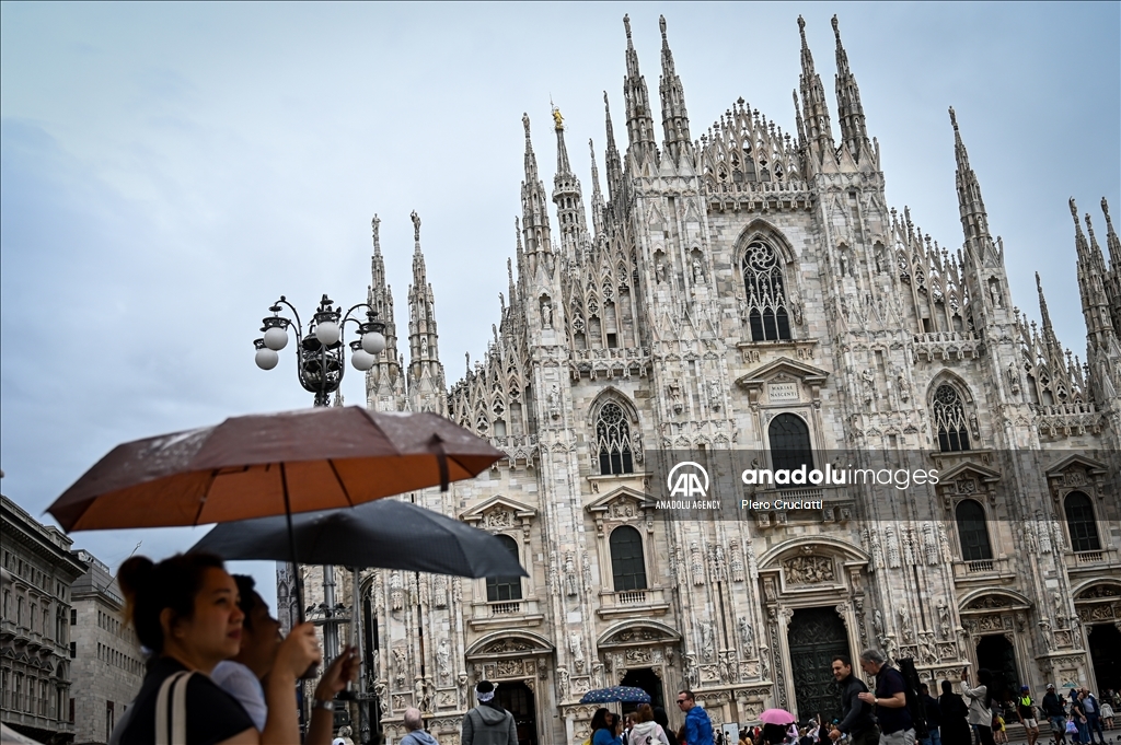 Heavy rains in Milan Italy