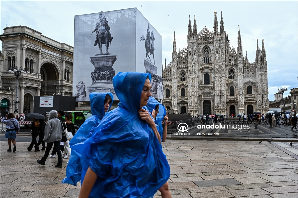 Heavy rains in Milan Italy