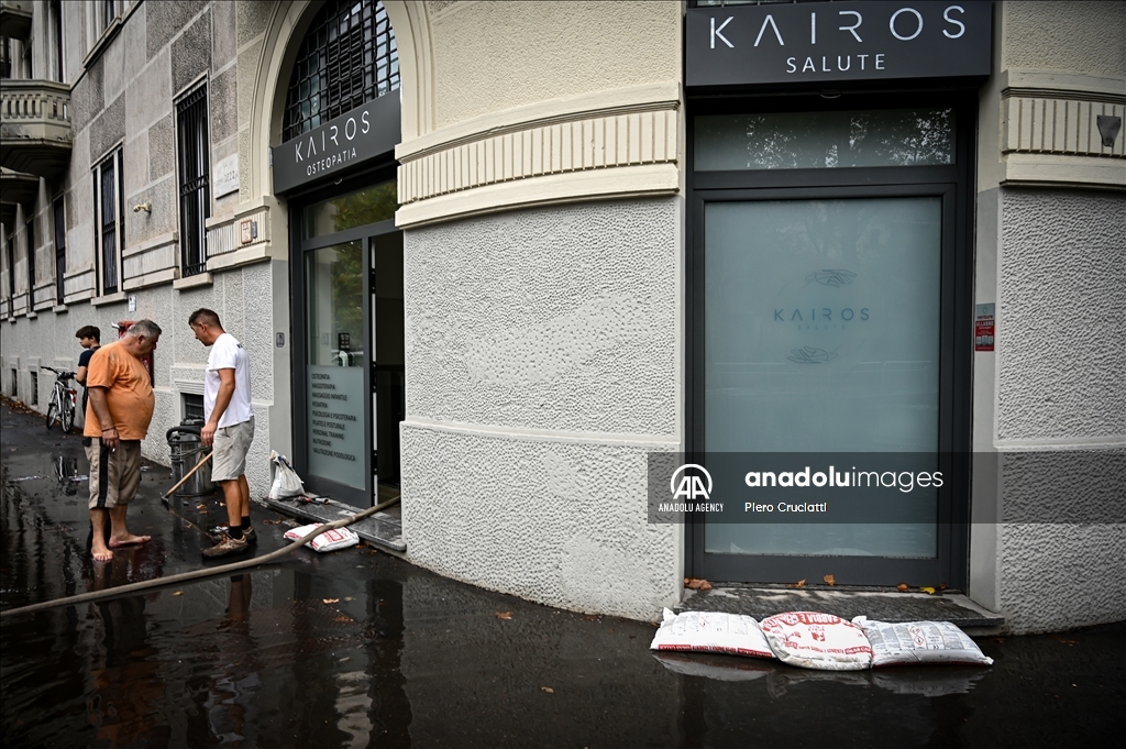 Heavy rains in Milan Italy