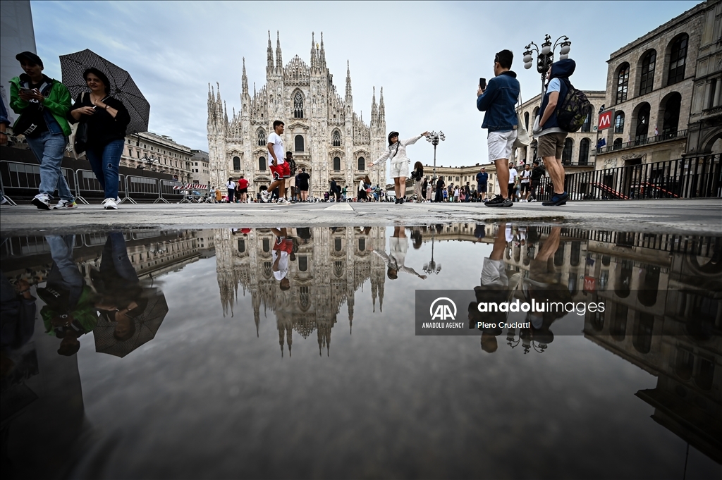 Heavy rains in Milan Italy