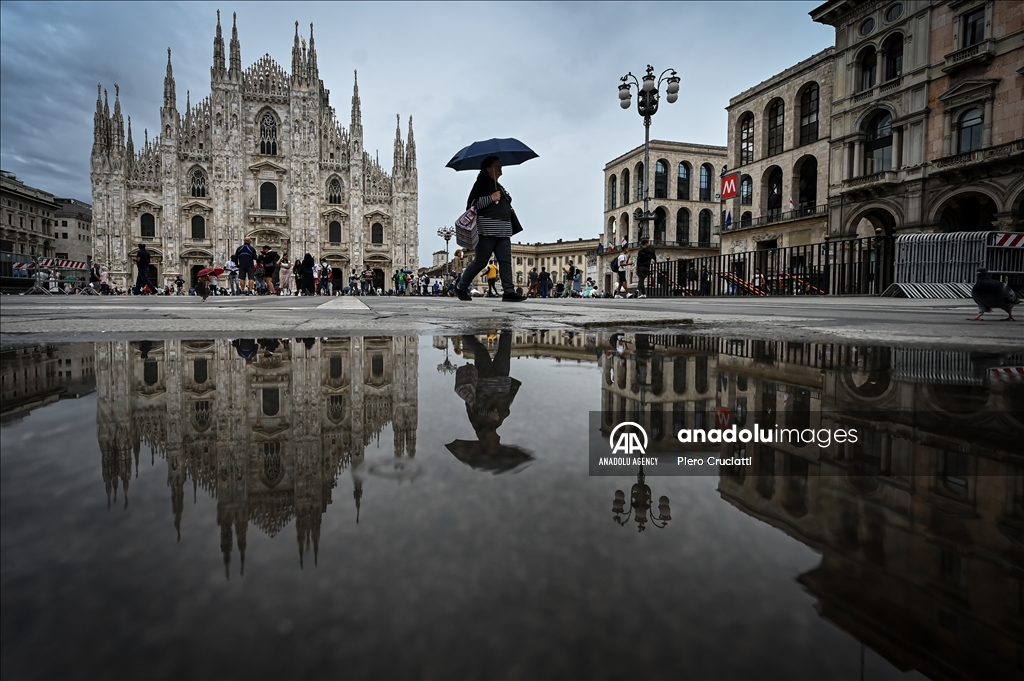 Heavy rains in Milan Italy