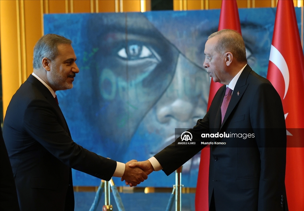 Cumhurbaşkanı Erdoğan, Büyük Zafer'in 101'inci yılı dolayısıyla tebrikleri kabul etti