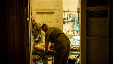 Bahmut kentinde hastalar tedavi ediliyor