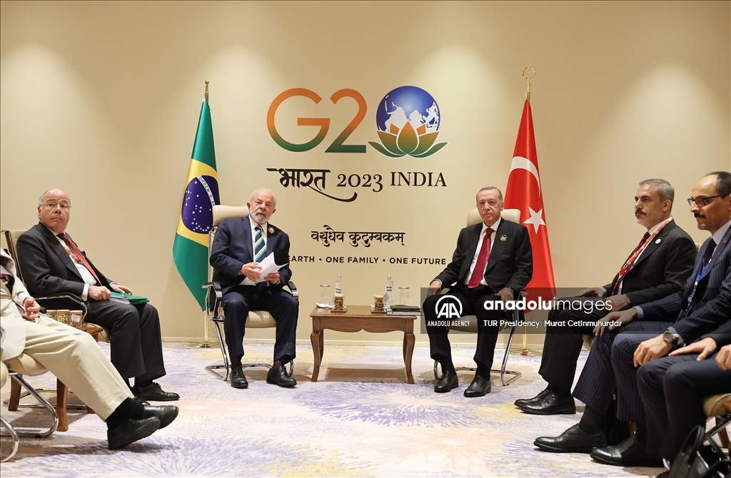 أردوغان يلتقي الرئيس البرازيلي في نيودلهي