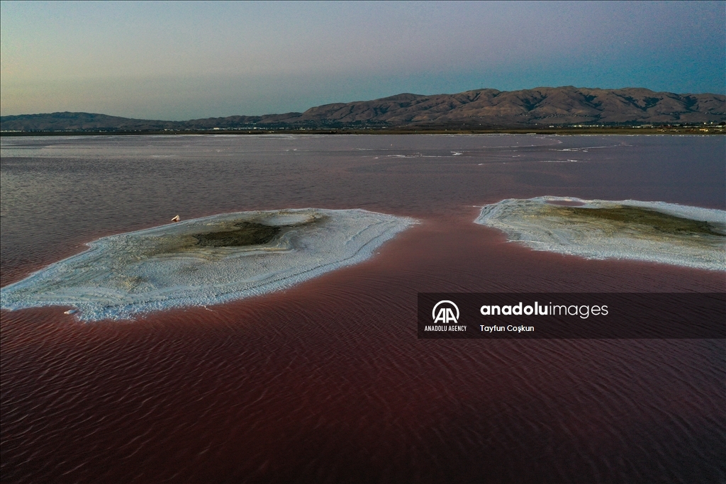 Salt ponds of Alviso Marina County Park in California