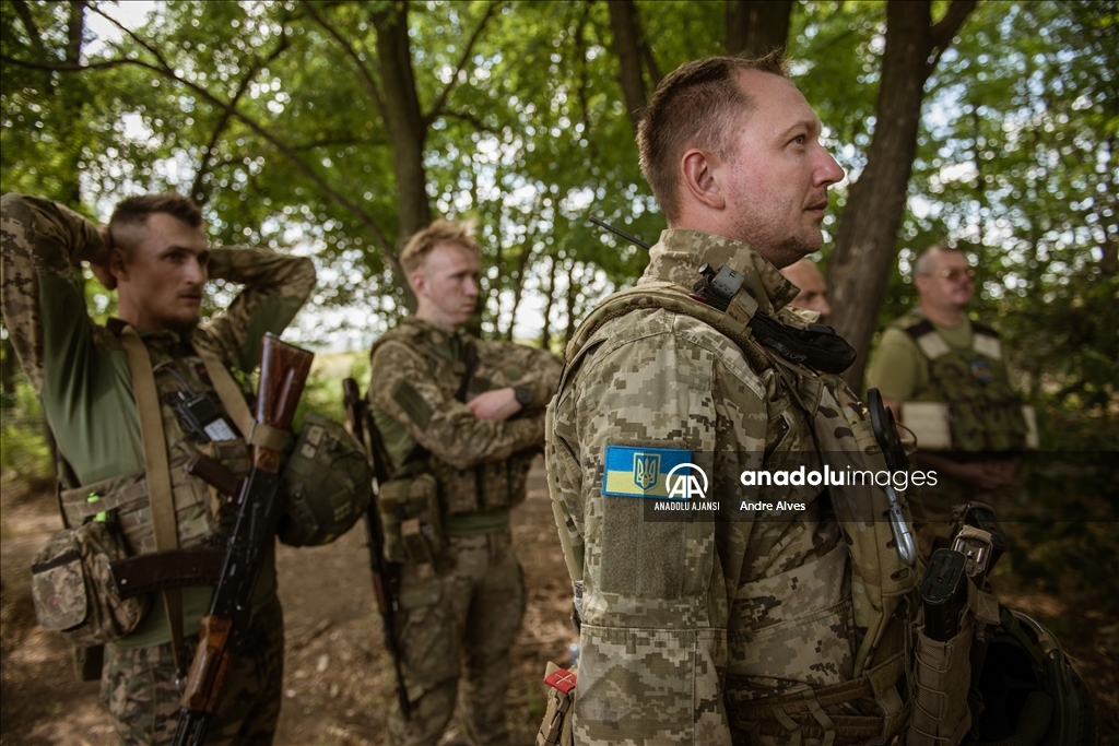 62. Ukrayna Bölgesel Savunma taburu askerleri Zaporijya Oblastı'nda askeri eğitimlerini sürdürüyor