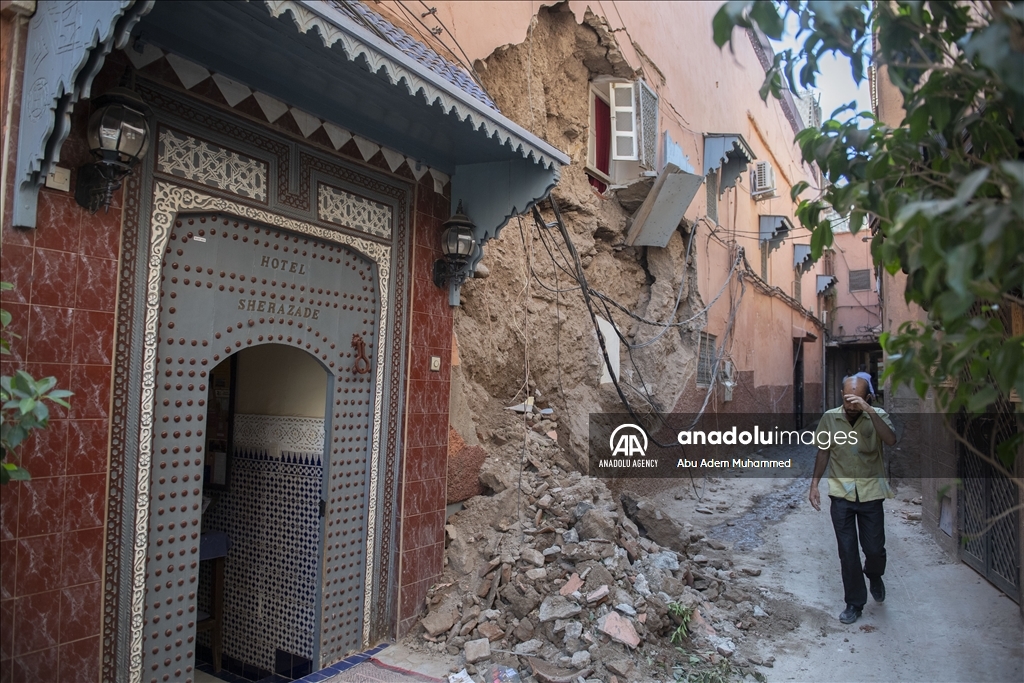 Aftermath of the powerful earthquake in Morocco