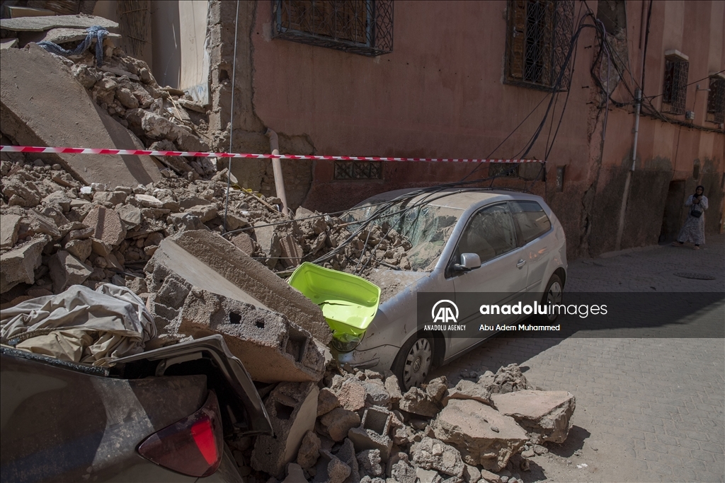 Aftermath of the powerful earthquake in Morocco