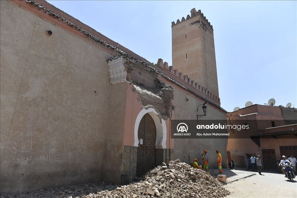 Aftermath of the powerful earthquake in Morocco