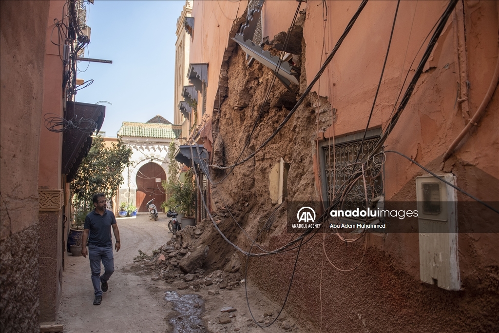 Aftermath of the powerful earthquake in Morocco