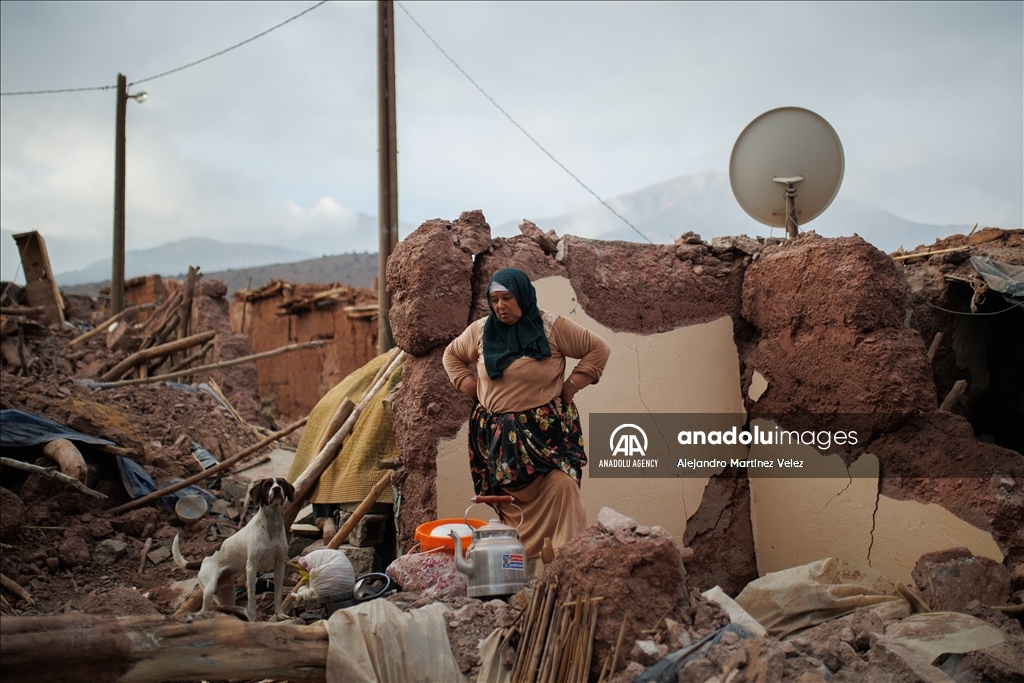 Aftermath of the powerful earthquake in Morocco