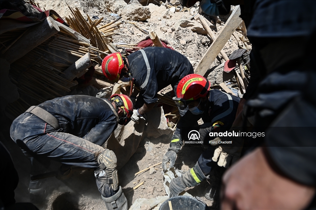 Fas ta depremin beşinci gününde arama kurtarma çalışmaları sürüyor Anadolu Ajansı