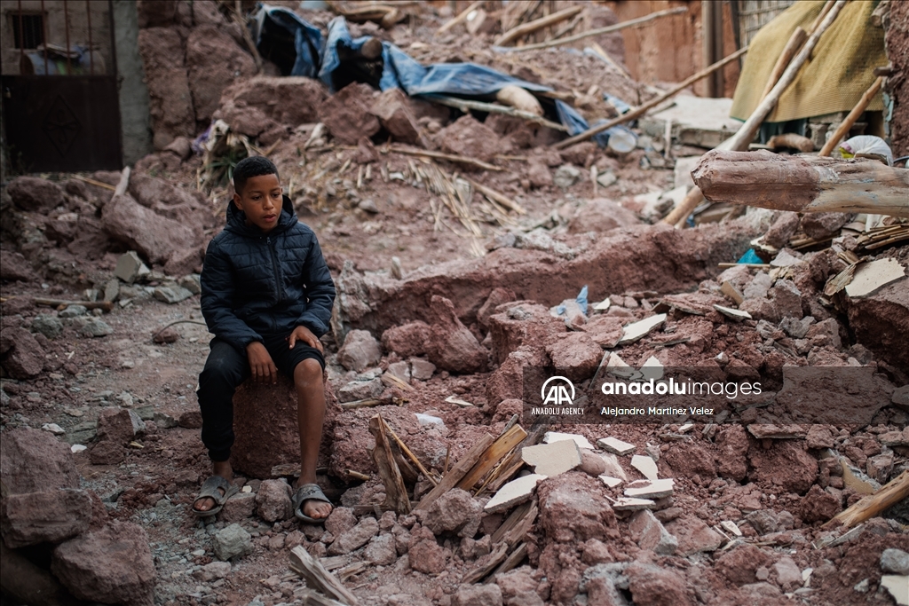 Aftermath of the powerful earthquake in Morocco