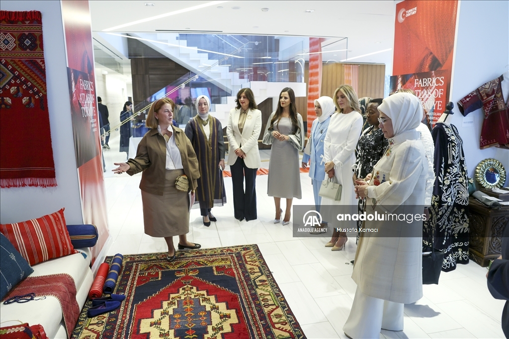 Turkish first lady Emine Erdogan promotes Anatolian products to other countries' first ladies at the Turkish House