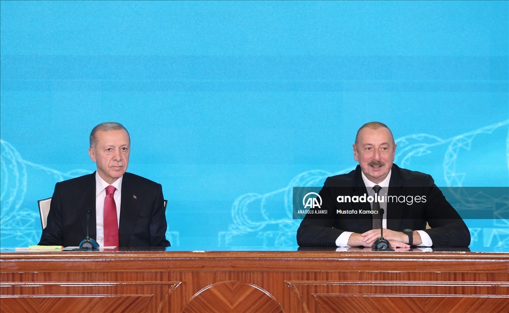 Cumhurbaşkanı Erdoğan ile Aliyev, Iğdır-Nahçıvan Doğal Gaz Boru Hattı'nın temelini attı