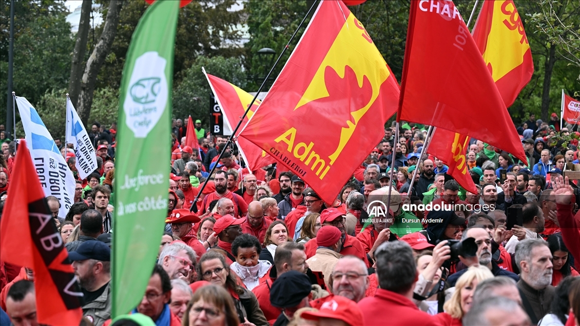 Belçika’da sendikalar "protesto yasağı"na karşı gösteri yaptı