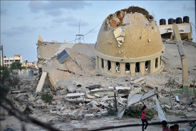 Во израелските напади на Газа урната е и џамијата Ел-Емин Мухамед
