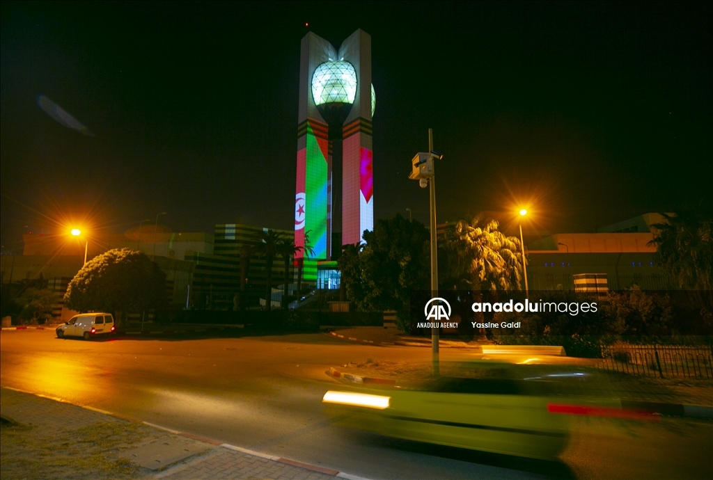 Tunisie : La Cité de la Culture illuminée aux couleurs du drapeau palestinien