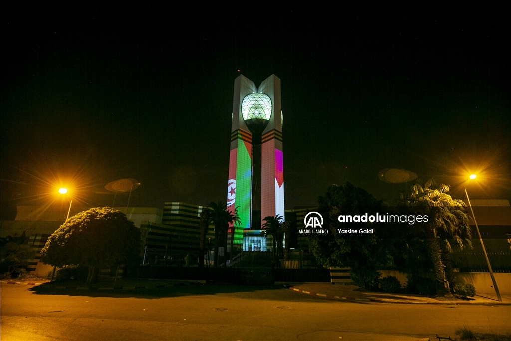 Tunisie : La Cité de la Culture illuminée aux couleurs du drapeau palestinien