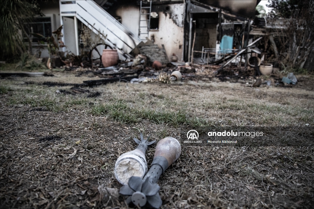 Filistinli grupların sızma operasyonu gerçekleştirdiği Yahudi yerleşim biriminde çatışmaların izleri