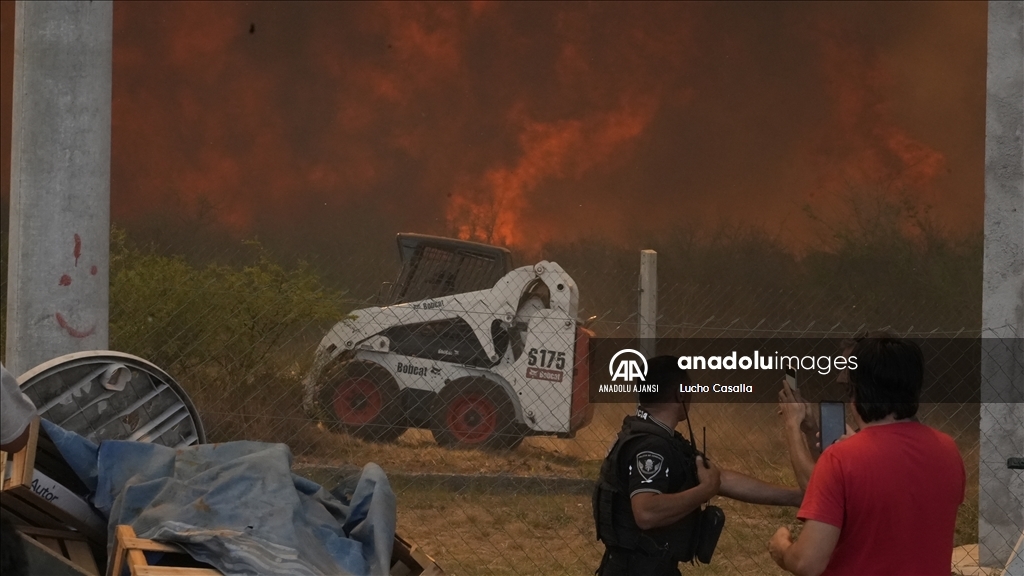 Arjantin'in orta kesiminde etkili olan orman yangını yerleşim alanlarına sıçradı