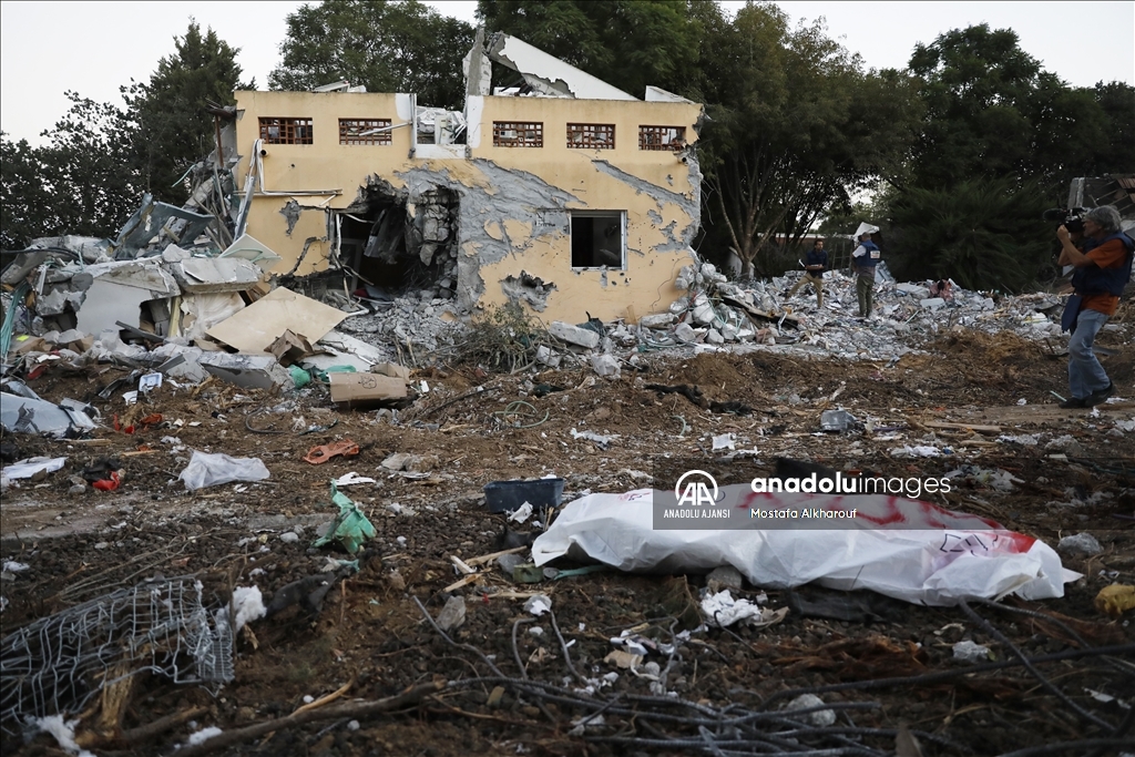 Filistinli grupların sızma operasyonu gerçekleştirdiği Yahudi yerleşim biriminde çatışmaların izleri